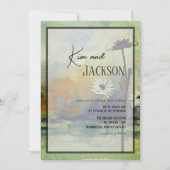 Unique Art Flower Wedding Invitation 招待状 (正面)