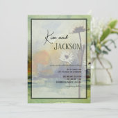 Unique Art Flower Wedding Invitation 招待状 (スタンド正面)