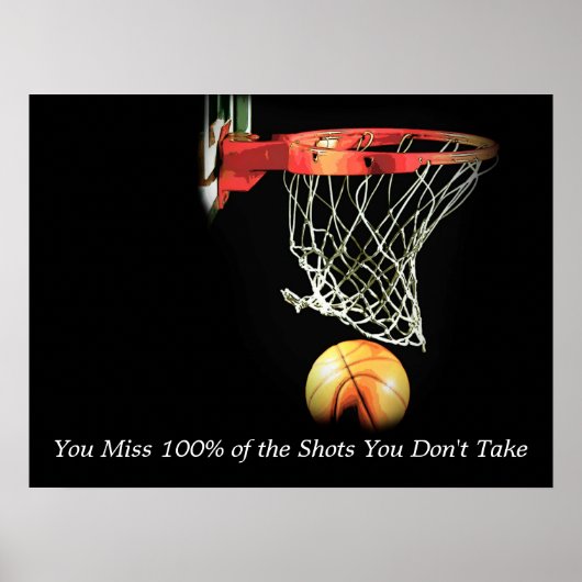 Unique Art Motivational Quote Basketball Poster ポスター (正面)
