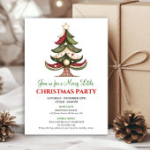 Unique artistic Christmas tree holiday event card 招待状
