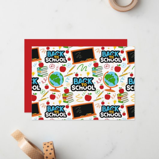 Unique Back to School Note Card ノートカード (正面/裏面インサイチュ)