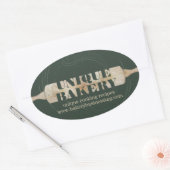Unique Bakery Rolling Pin Sage Packaging Logo 楕円形シール (封筒)