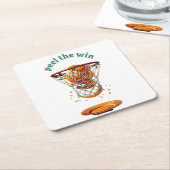 Unique basketball lover gifts peel the win スクエアペーパーコースター (アングル)