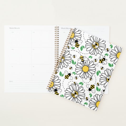 Unique Bees & Daisies Spring Planner Journal プランナー手帳 (ディスプレー)