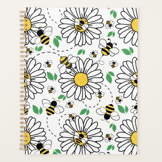 Unique Bees & Daisies Spring Planner Journal プランナー手帳 (正面)