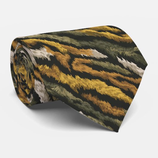 Unique Best Man Tiger Print ネクタイ (ロール)