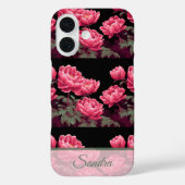 Unique Birthday Party Peony Name Case-Mate iPhoneケース (裏面)