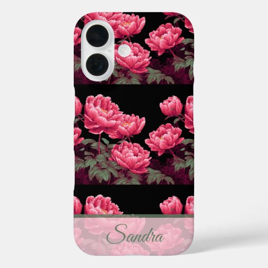 Unique Birthday Party Peony Name Case-Mate iPhoneケース (裏面)