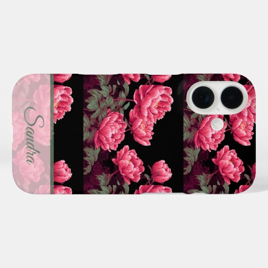 Unique Birthday Party Peony Name Case-Mate iPhoneケース (裏面 (横))