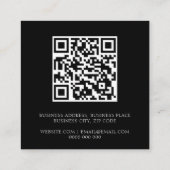 Unique Black and White QR Code スクエア名刺 (裏面)