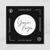 Unique Black and White QR Code スクエア名刺 (正面)