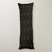 Unique Black Body Pillow Featuring Gold Box Design ボディピロー (裏面 (縦))