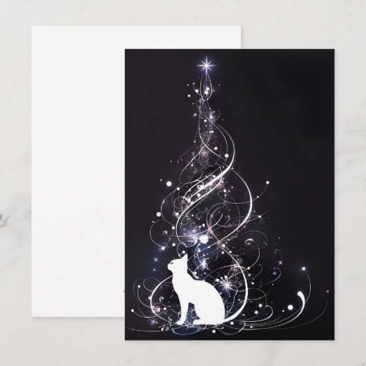 Unique Black Cat Christmas Cards シーズンカード (正面/裏面)