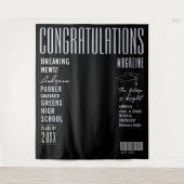 Unique Black Congratulations Grad Magazine Welcome タペストリー (正面)