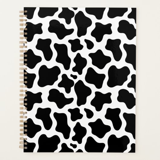 Unique Black Cow Print Planner Journal プランナー手帳 (正面)