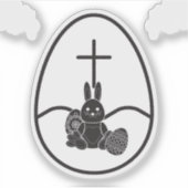 Unique Black Rabbit In Egg シール (正面)