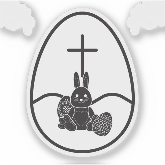 Unique Black Rabbit In Egg シール (正面)