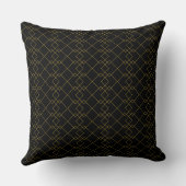 Unique Black Throw Pillow Featuring Gold Box Desig クッション (裏面)
