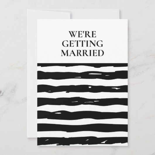 Unique Black & White Old Money Stripes Invitation 招待状 (裏面)