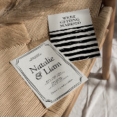 Unique Black & White Old Money Stripes Invitation 招待状