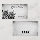 Unique Black & White Roses Tattoo Artist 名刺 (正面/裏面)