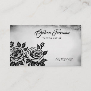 Unique Black & White Roses Tattoo Artist 名刺