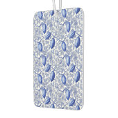 Unique Blue Toile Cocoa Chic Botanical Pattern カーエアーフレッシュナー (左)