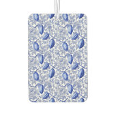 Unique Blue Toile Cocoa Chic Botanical Pattern カーエアーフレッシュナー (裏面)