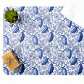 Unique Blue Toile Cocoa Chic Botanical Pattern バスマット