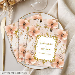Unique Blush Gold Boho Wedding Napkins