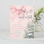 Unique Bow Girl's Baby Shower in the Winter 招待状 (スタンド正面)