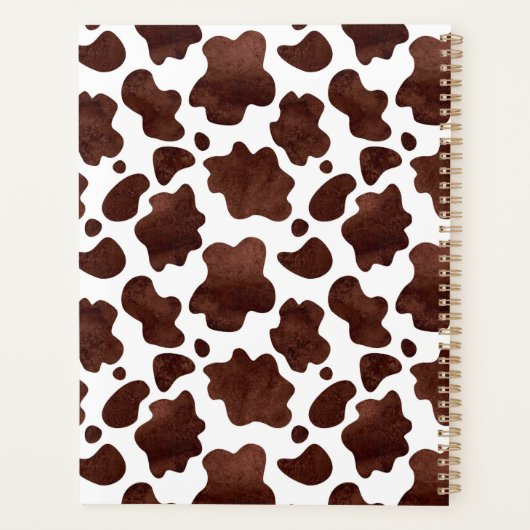 Unique Brown Cow Print Planner Journal プランナー手帳 (裏面)