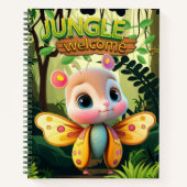 Unique Butterfly Girl Whimsical Cartoon Graphic 🦋 ノートブック (正面)