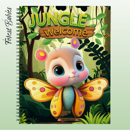 Unique Butterfly Girl Whimsical Cartoon Graphic 🦋 ノートブック