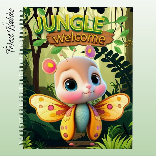 Unique Butterfly Girl Whimsical Cartoon Graphic 🦋 ノートブック