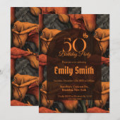 Unique Call Lilies Accent First Birthday Gift 招待状 (正面/裏面)