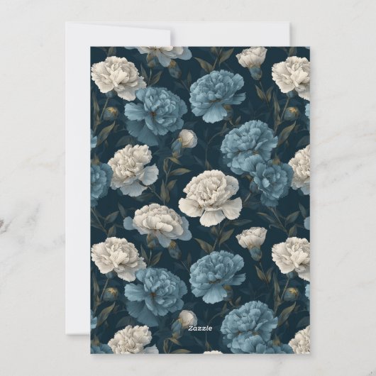 Unique Carnation Accent Surprise Birthday 招待状 (裏面)