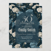 Unique Carnation Accent Surprise Birthday 招待状 (正面/裏面)