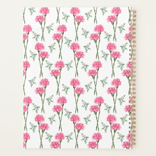 Unique Carnation Floral Planner Journal プランナー手帳 (裏面)
