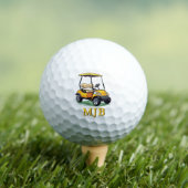 Unique Cart Golfer Personalized 3 Initial Monogram ゴルフボール (インサイチュ 木)