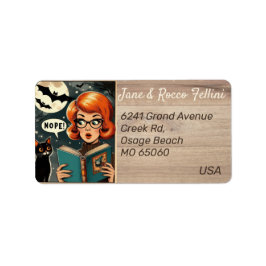 Unique cat Lady Halloween theme custom address ラベル