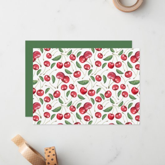 Unique Cherries Note Card ノートカード (正面/裏面インサイチュ)