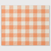 Unique & Chic Pale Orange & Cream Buffalo Plaid ラッピングペーパー (フラット)