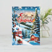Unique Christmas Card with Red Houses in the Mount シーズンカード (スタンド正面)