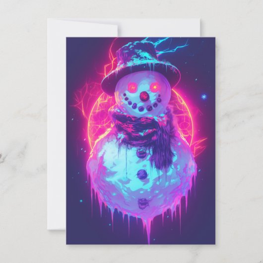 Unique Christmas Cards Cyberpunk Neon シーズンカード (正面)