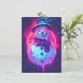 Unique Christmas Cards Cyberpunk Neon シーズンカード (スタンド正面)