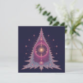 Unique Christmas Cards Pink and Purple Tree シーズンカード (スタンド正面)