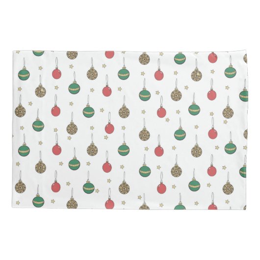 Unique Christmas Ornament Baubles Pattern 枕カバー (裏面)