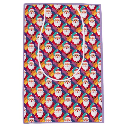 Unique Christmas Pattern Place on Medium Gift Bag ミディアムペーパーバッグ (正面)