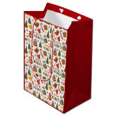 Unique Christmas Pattern Place on Medium Gift Bag ミディアムペーパーバッグ (正面アングル)